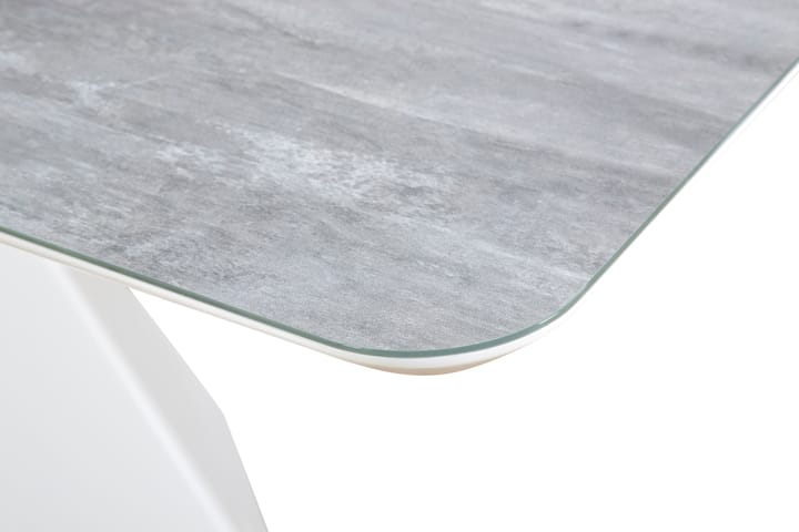 Ruokapöytä Xia Jatkettava 160 cm Lasi - Valkoinen - Huonekalut - Pöytä & ruokailuryhmä - Ruokapöydät & keittiön pöydät