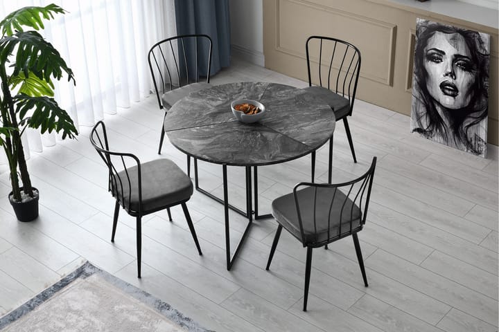 Ruokapöytä Yaprak 100 cm - Antrasiitti - Huonekalut - Pöytä & ruokailuryhmä - Ruokapöydät & keittiön pöydät