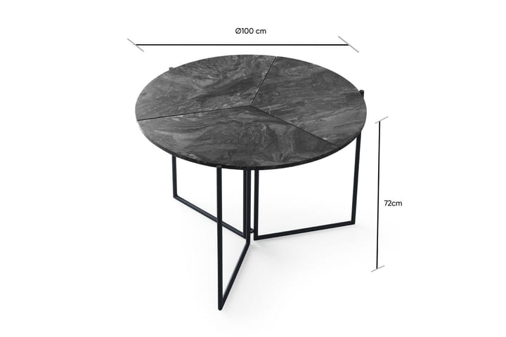 Ruokapöytä Yaprak 100 cm - Antrasiitti - Huonekalut - Pöytä & ruokailuryhmä - Ruokapöydät & keittiön pöydät