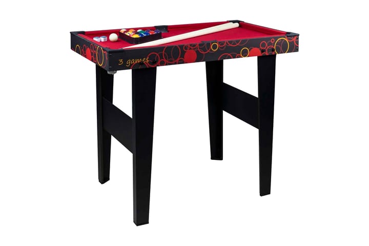 3-i-1 Pelipöytä - Musta/Punainen - Huonekalut - Pöytä & ruokailuryhmä - Seurapelipöytä - Ilmakiekkopöytä