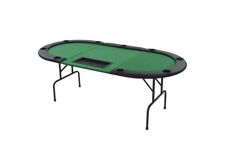 Kokoontaitettava pokeripöytä 9 pelaajalle soikea vihreä - Vihreä - Huonekalut - Pöytä & ruokailuryhmä - Seurapelipöytä - Pokeripöytä