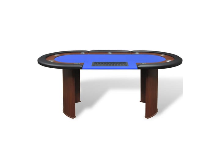 Pokeripöytä 10 pelaajalle Jakoalue ja pelimerkkialusta - Sininen - Huonekalut - Pöytä & ruokailuryhmä - Seurapelipöytä - Pokeripöytä