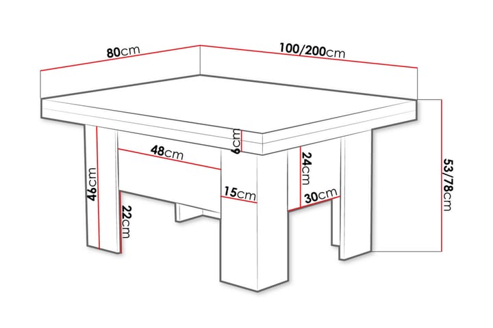 Eryk Sohvapöytä 100x80x53 cm - Huonekalut - Pöydät - Sohvapöydät