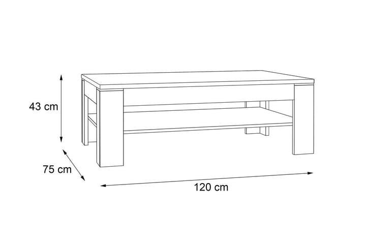 Sohvapöytä Belaugh 120 cm - Ruskea - Huonekalut - Pöydät - Sohvapöydät