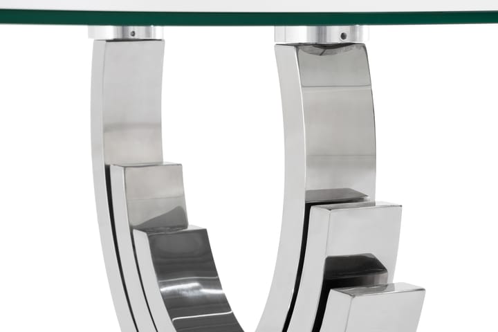 Sohvapöytä Climent 130 cm - Ruostumaton/Lasi/Läpinäkyvä - Huonekalut - Pöydät - Sohvapöydät