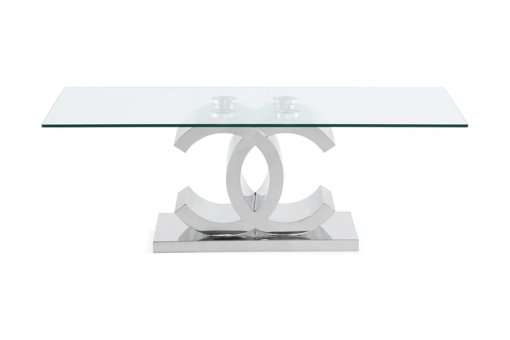 Sohvapöytä Decora 130 cm - Ruostumaton/Lasi/Läpinäkyvä - Huonekalut - Pöydät - Sohvapöydät