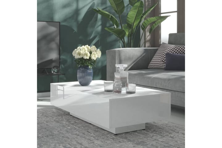Sohvapöytä korkeakiilto valkoinen 115x60x31 cm lastulevy - Huonekalut - Pöydät - Sohvapöydät