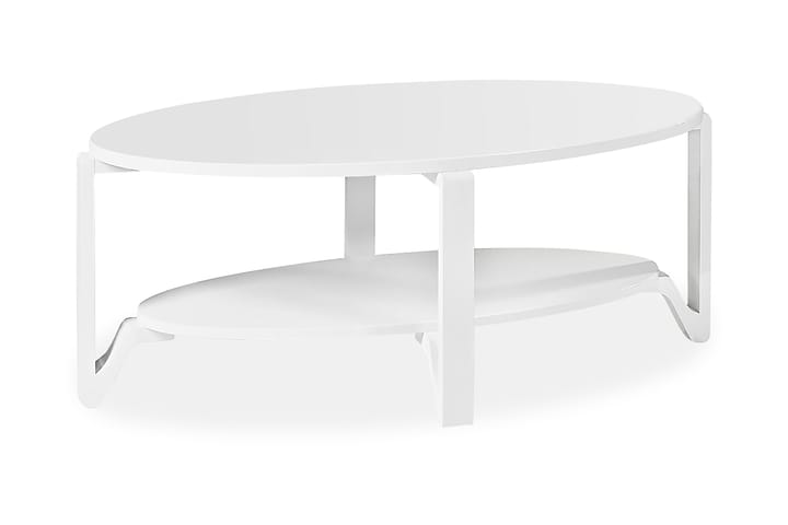 Sohvapöytä Lund 120 cm Ovaali Valkoinen - Valkoinen - Sisustustuotteet - Kodintekstiilit - Torkkupeitot
