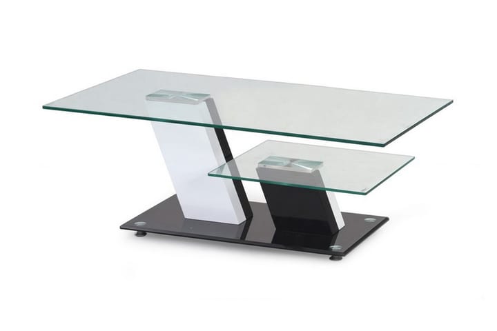 Sohvapöytä Nelida 110x60 cm Lasi - Musta/Valkoinen - Huonekalut - Pöydät - Sohvapöydät