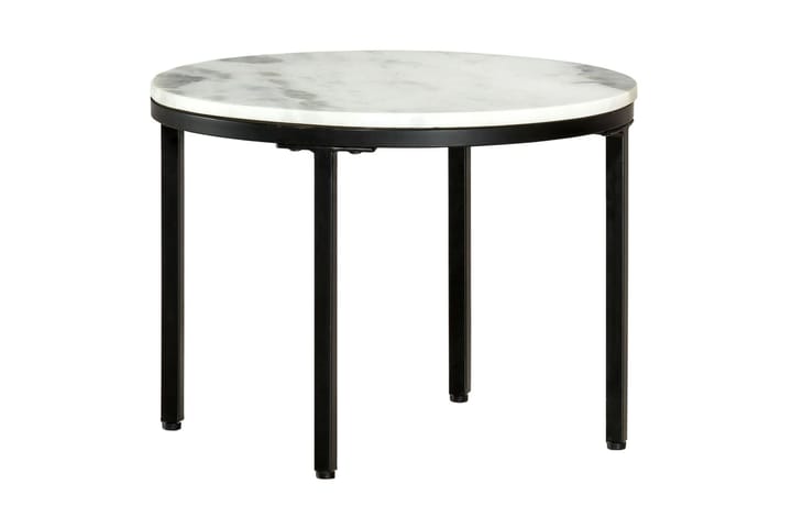 Sohvapöytä valkoinen ja musta Ã˜50 cm aito marmori - Huonekalut - Pöydät - Sohvapöydät