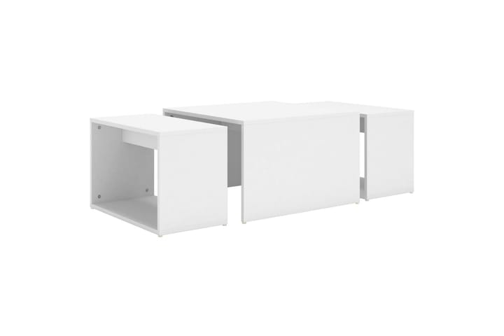 3-osainen Sohvapöytäsarja valkoinen 60x60x30 cm lastulevy - Huonekalut - Pöytä & ruokailuryhmä - Sohvapöytä