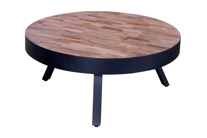 Pyöreä matala sohvapöytä Kierrätetty tiikki - Musta - Huonekalut - Pöydät & ruokailuryhmät - Sohvapöytä