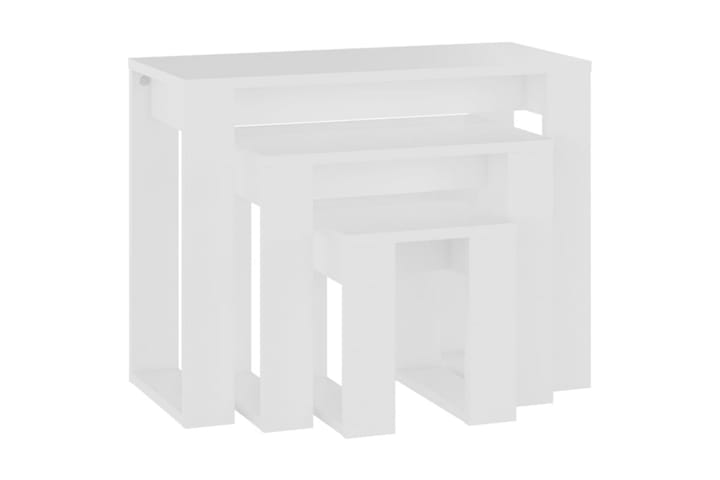 Sarjapöydät 3 kpl valkoinen lastulevy - Valkoinen - Huonekalut - Pöytä & ruokailuryhmä - Apupöytä & sivupöytä - Sarjapöytä