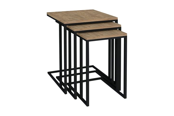 Sarjapöytä Brickkiln 3-pak 41 cm - Pähkinä/Musta - Huonekalut - Pöytä & ruokailuryhmä - Sohvapöytä