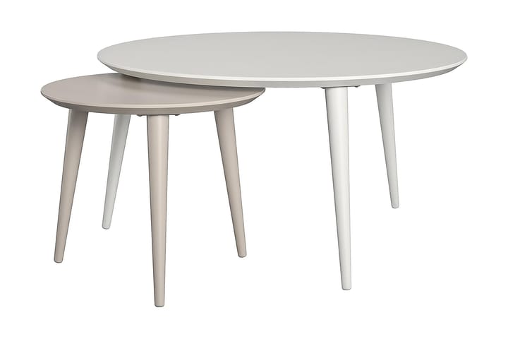 Sarjapöytä Carnegie 90 cm Soikea 2 pöytää Valkoinen/Taupe - CosmoLiving - Huonekalut - Pöytä & ruokailuryhmä - Apupöytä & sivupöytä - Sarjapöytä
