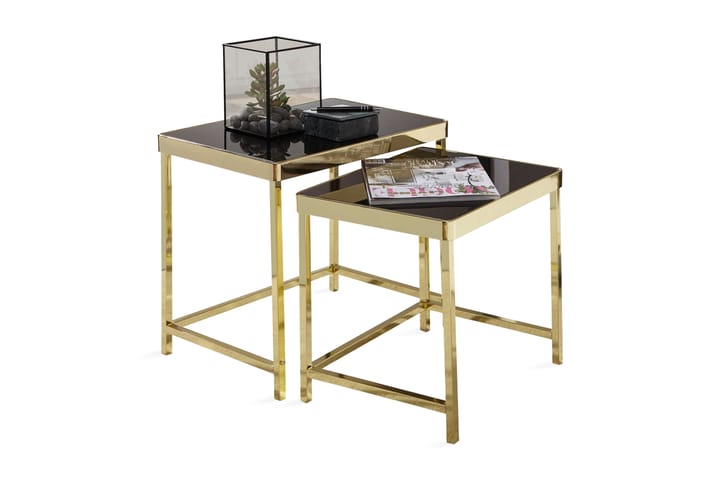 Sarjapöytä Ciri 2-pak 36 cm - Kulta/Musta - Huonekalut - Pöytä & ruokailuryhmä - Sohvapöytä