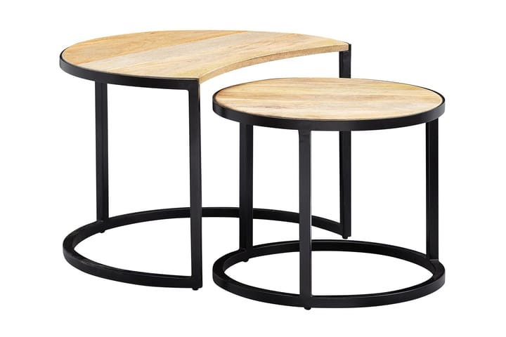 Sarjapöytä Clanton 60 cm Pyöreä - Ruskea/Musta - Huonekalut - Pöydät & ruokailuryhmät - Sohvapöytä