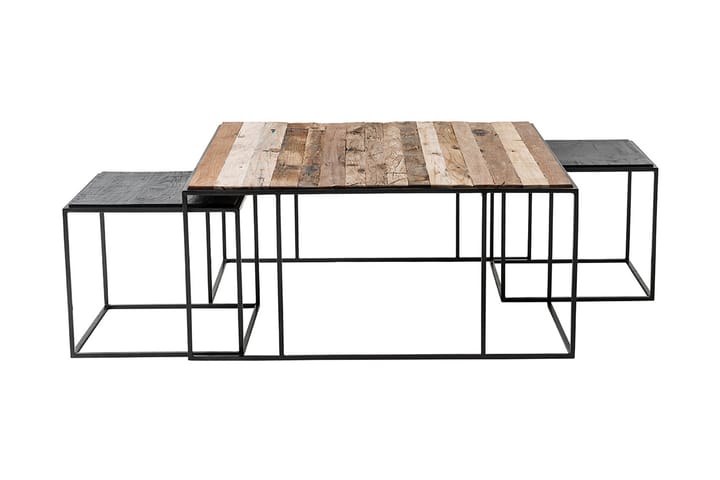 Sarjapöytä Flaxenvik 100 cm 3 pöytää - Ruskea/Musta Rauta - Huonekalut - Pöytä & ruokailuryhmä - Sohvapöytä