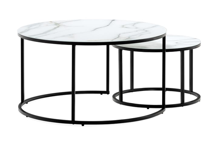 Sarjapöytä Grasp Lasimarmori - Musta/Valkoinen - Huonekalut - Pöytä & ruokailuryhmä - Apupöytä & sivupöytä - Sarjapöytä