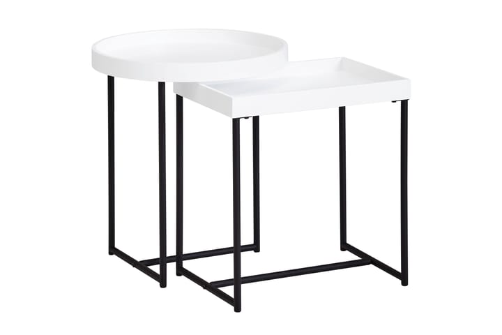 Sarjapöytä Greison 46 cm 2 pöytää - Valkoinen/Musta - Huonekalut - Pöydät & ruokailuryhmät - Sohvapöytä