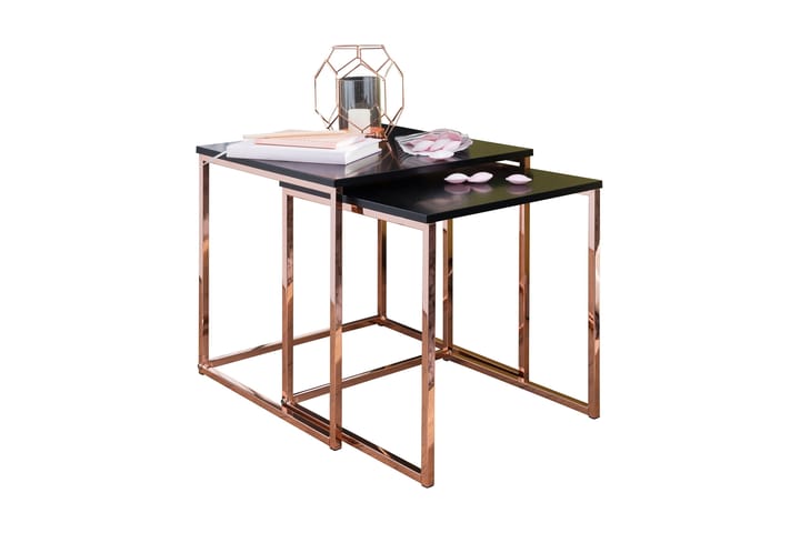 Sarjapöytä Khamsouk 2-pak 48 cm - Kupari/Musta - Huonekalut - Pöytä & ruokailuryhmä - Apupöytä & sivupöytä - Sarjapöytä