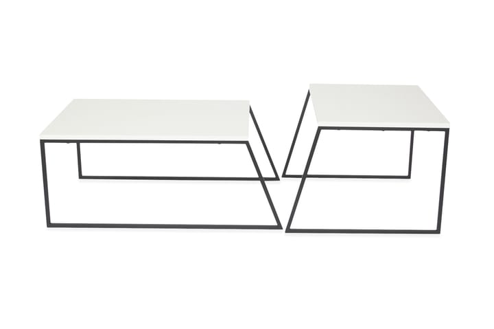 Sarjapöytä Lindome 88 cm 2 pöytää - Valkoinen/Musta - Huonekalut - Pöydät & ruokailuryhmät - Apupöytä & sivupöytä - Sarjapöytä