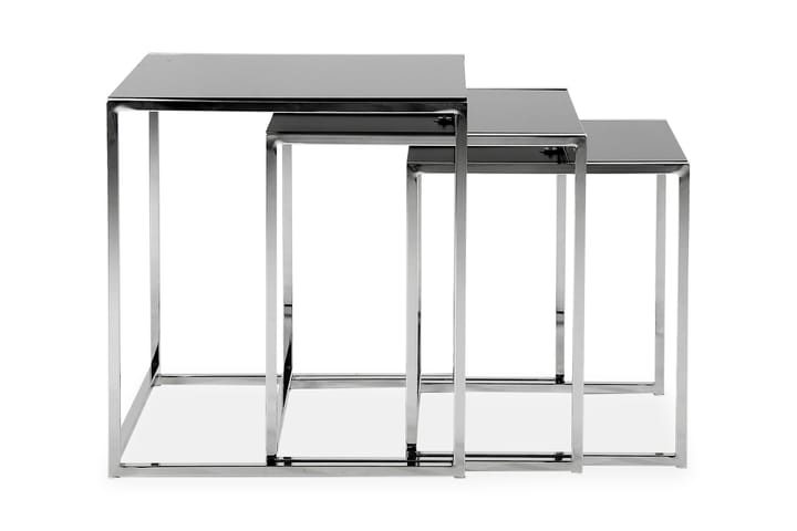 Sarjapöytä Odd 50 cm 3 pöytää Marmorikuvio - Musta/Kromi - Huonekalut - Pöydät & ruokailuryhmät - Apupöytä & sivupöytä - Tarjotinpöytä & pikkupöytä