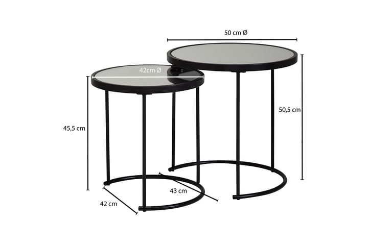 Sarjapöytä Rauchelle 50 cm - Musta - Huonekalut - Pöytä & ruokailuryhmä - Sohvapöytä