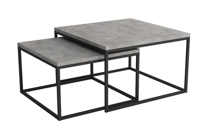 Sarjapöytä Stamford 76 cm 2 pöytää - Harmaa/Musta - Huonekalut - Pöytä & ruokailuryhmä - Apupöytä & sivupöytä - Sarjapöytä