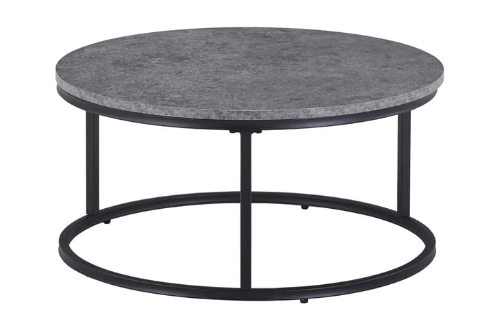 Sarjapöytä Thyra 90 cm Pyöreä 2 pöytää - Betoninharmaa/Musta - Huonekalut - Pöydät & ruokailuryhmät - Sohvapöytä