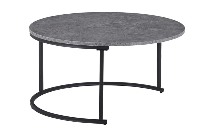 Sarjapöytä Thyra 90 cm Pyöreä 2 pöytää - Betoninharmaa/Musta - Huonekalut - Pöydät & ruokailuryhmät - Sohvapöytä