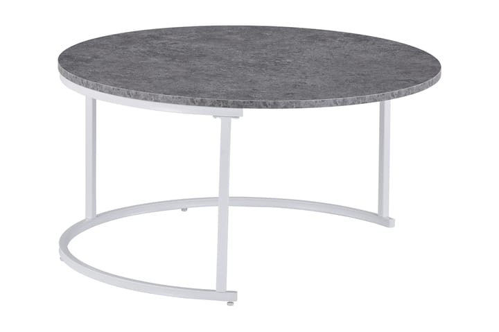 Sarjapöytä Thyra 90 cm Pyöreä 2 pöytää - Betoninharmaa/Valkoinen - Huonekalut - Pöydät & ruokailuryhmät - Sohvapöytä