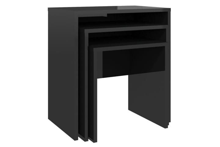 Sarjasohvapöydät 3 kpl korkeakiilto musta lastulevy - Musta - Huonekalut - Pöydät & ruokailuryhmät - Sohvapöytä