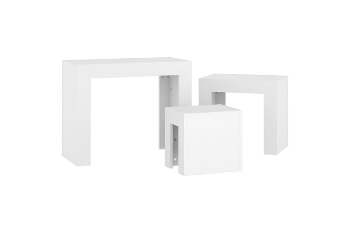 Sarjasohvapöydät 3 kpl valkoinen lastulevy - Huonekalut - Pöytä & ruokailuryhmä - Sohvapöytä