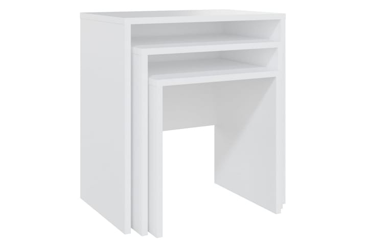 Sarjasohvapöydät 3 kpl valkoinen lastulevy - Valkoinen - Huonekalut - Pöytä & ruokailuryhmä - Sohvapöytä