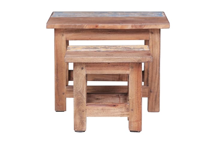 Sivupöytäsarja 2 kpl täysi kierrätetty puu - Huonekalut - Pöydät & ruokailuryhmät - Apupöytä & sivupöytä - Sarjapöytä