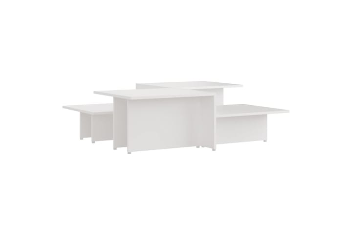 Sohvapöydät 2 kpl valkoinen 111,5x50x33 cm lastulevy - Huonekalut - Pöytä & ruokailuryhmä - Sohvapöytä