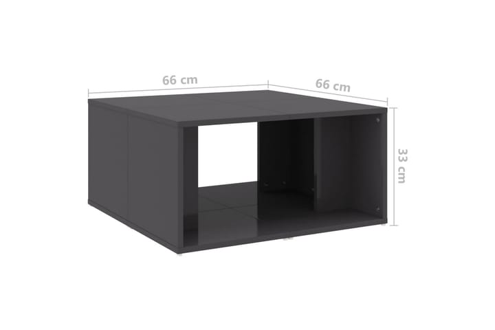 Sohvapöydät 4 kpl korkeakiilto harmaa 33x33x33 cm lastulevy - Harmaa - Huonekalut - Pöytä & ruokailuryhmä - Sohvapöytä