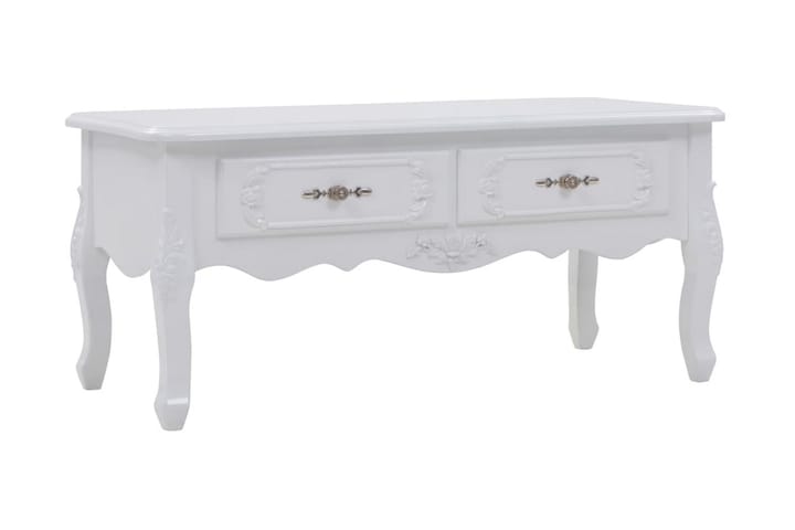 Sohvapöytä 100x50x46 cm valkoinen - Valkoinen - Säilytys - Piensäilytys