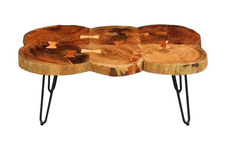Sohvapöytä 35 cm 6 puunrunkolevyä Kiinteä seesampuu - Ruskea - Huonekalut - Pöydät & ruokailuryhmät - Sohvapöytä