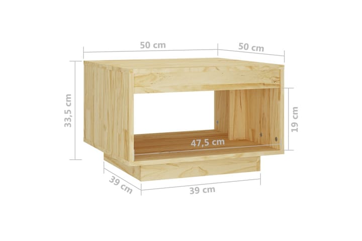 Sohvapöytä 50x50x33,5 cm täysi mänty - Huonekalut - Pöytä & ruokailuryhmä - Sohvapöytä