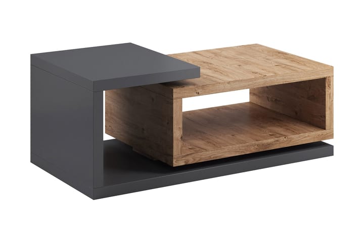 Sohvapöytä Albarado 120 cm Säilytyksellä Hylly - Tummanharmaa/Luonnonväri - Huonekalut - Pöydät & ruokailuryhmät - Sohvapöytä