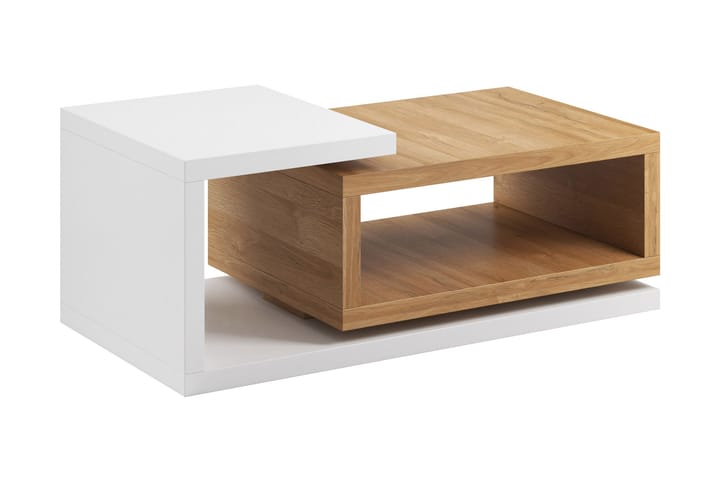Sohvapöytä Albarado 120 cm Säilytyksellä Hylly - Valkoinen/Betoninharmaa - Huonekalut - Pöytä & ruokailuryhmä - Sohvapöytä