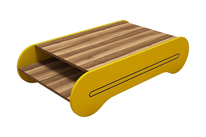Sohvapöytä Amtorp 120 cm Säilytyksellä Hylly - Ruskea/Keltainen - Huonekalut - Pöydät & ruokailuryhmät - Sohvapöytä