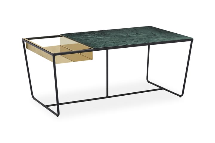 Sohvapöytä Androsa 110 cm Marmorikuvio - Musta/Messinki - Huonekalut - Pöytä & ruokailuryhmä - Sohvapöytä