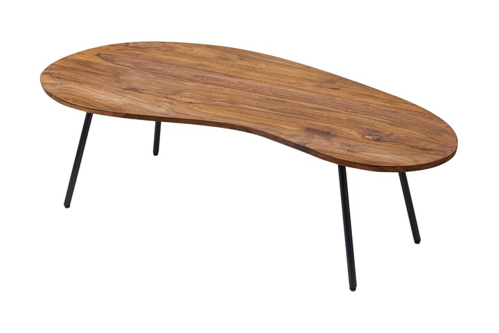 Sohvapöytä Arby 122 cm Munuaisenmuotoinen - Massiivi Puu/Musta - Huonekalut - Pöydät & ruokailuryhmät - Sohvapöytä