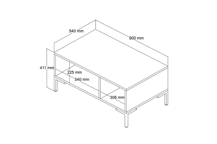 Sohvapöytä Arteide 90x54x90 cm - Ruskea - Huonekalut - Pöydät & ruokailuryhmät - Sohvapöytä