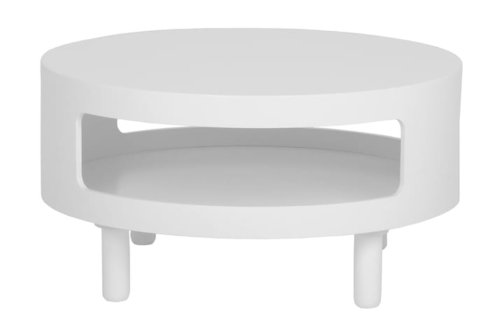 Sohvapöytä Ashvins 62 cm Pyöreä Säilytyksellä Hyllyt - Valkoinen - Huonekalut - Pöydät & ruokailuryhmät - Apupöytä & sivupöytä - Lamppupöytä