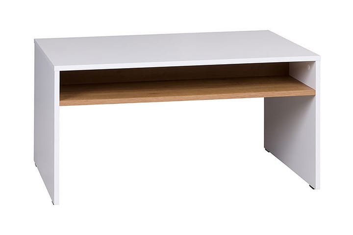 Sohvapöytä Awena 90 cm Säilytyksellä Hylly - Valkoinen/Tammenväri - Huonekalut - Pöytä & ruokailuryhmä - Sohvapöytä
