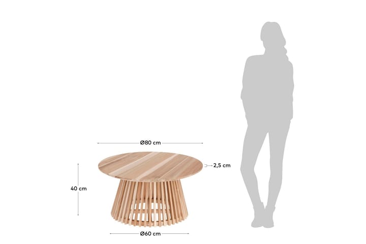 Sohvapöytä Behobia 80 cm Pyöreä - Tiikki - Huonekalut - Pöytä & ruokailuryhmä - Sohvapöytä